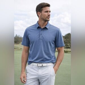TravisMathew Blue Golfcore Performance Polo Shirt M